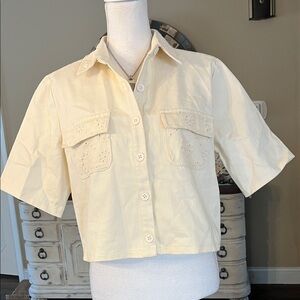 Solitaire Cream Button Down Denim Shirt